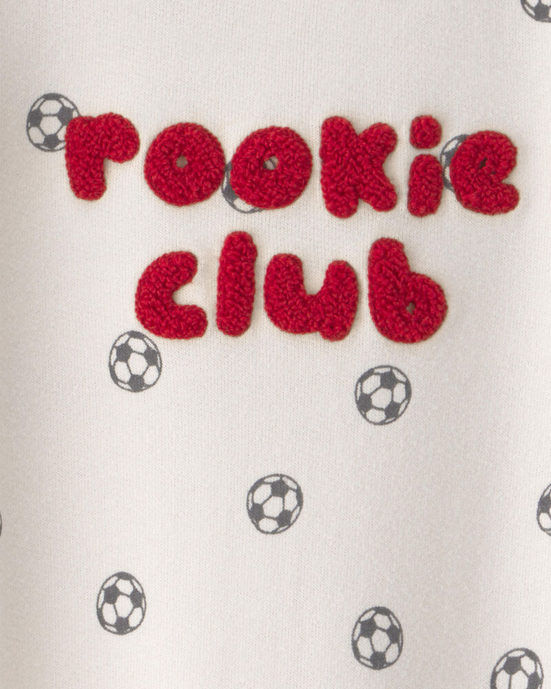 Baby 'Rookie Club' French Terry Jumpsuit - Ivory, image 3 of 4 slides