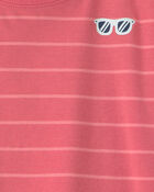 Baby Boy 2-Piece Stripe Short-Sleeve Top & Short Set - Coral, image 2 of 3 slides