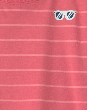 Baby Boy 2-Piece Stripe Short-Sleeve Top & Short Set - Coral, 