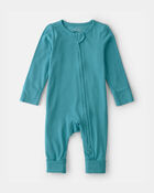 Baby PurelySoft 2-Way Zip Sleep & Play Pajamas - Blue, image 1 of 9 slides