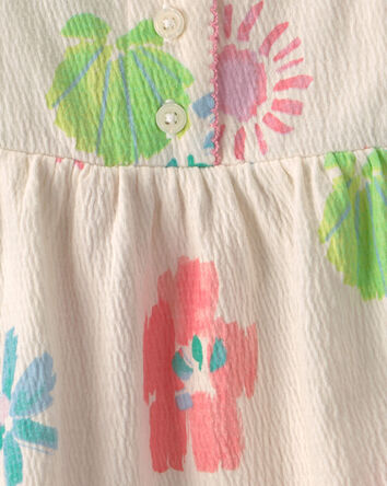 Toddler Girl Summer Floral Tank Top - Cream, 