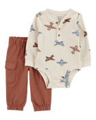 Baby Boy 2-Piece Airplane Bodysuit Pant Set, image 1 of 5 slides