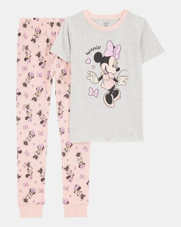 Girls Minnie Mouse Snug Fit Cotton 2-Piece Pajamas, 