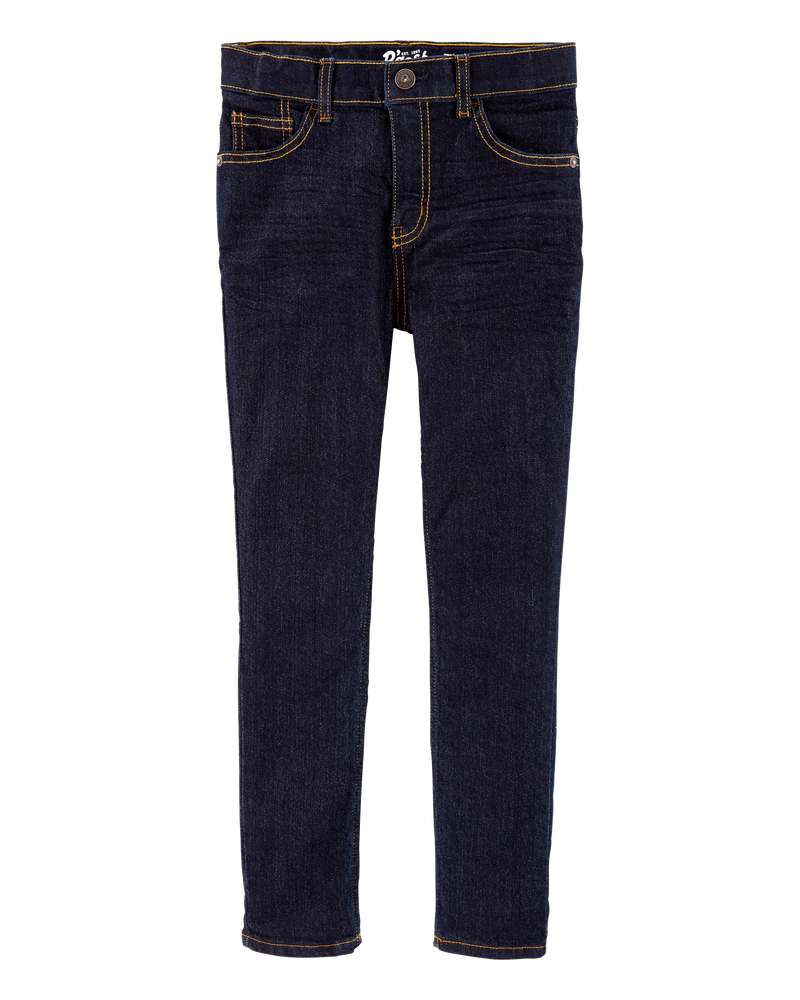 Kid Dark Blue Wash Skinny-Leg Jeans , image 1 of 5 slides