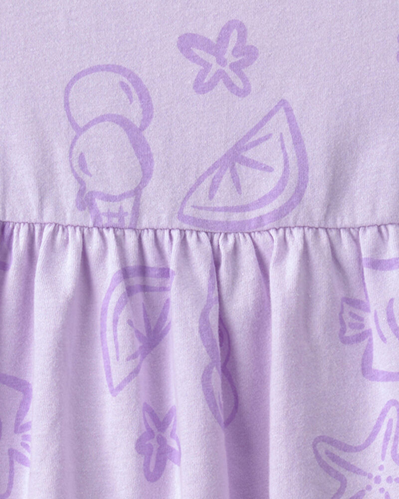 Baby Girl Sea Animal Sleeveless Dress - Purple, image 3 of 4 slides