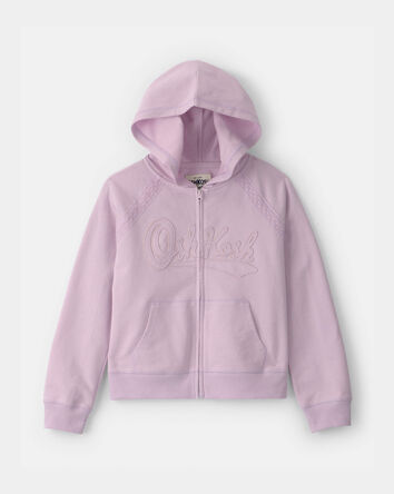 Girls OshKosh Logo Zip-Up Hoodie  - Purple, 