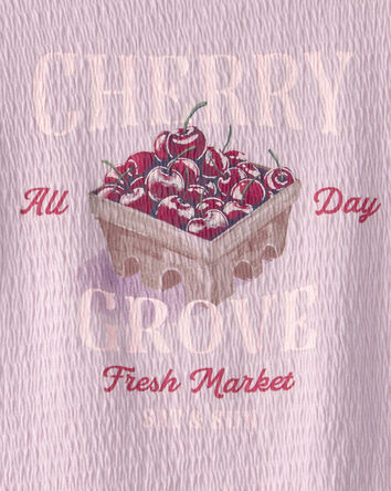 Girls Cherry Ruched Top - Purple, 