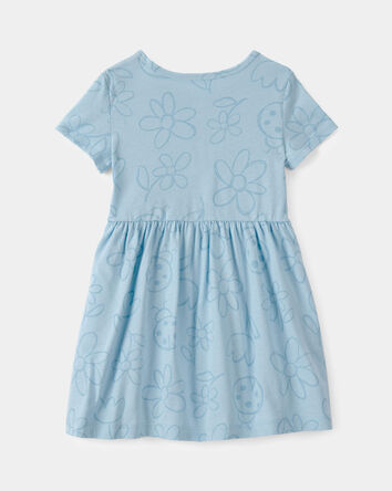 Toddler Girl Floral Ladybug Short-Sleeve Dress - Blue, 