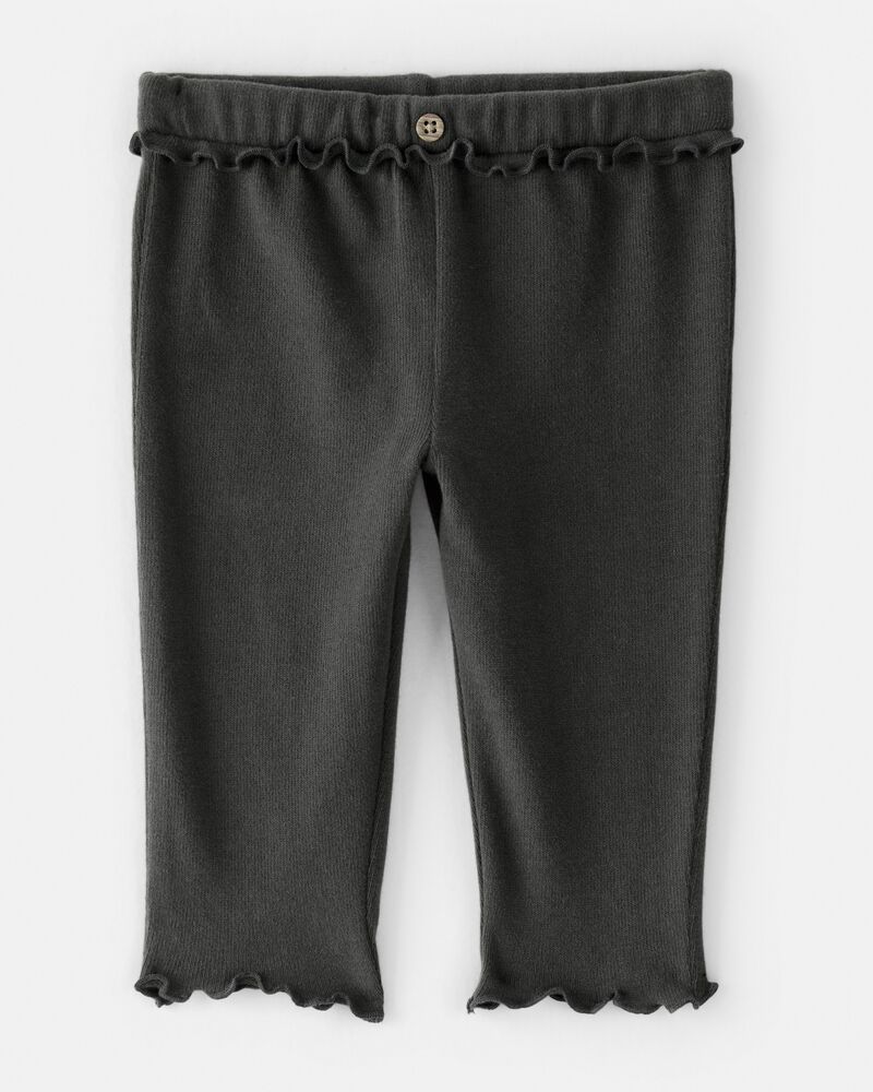 Baby Girl Flutter-Waist Pants - Black, image 1 of 4 slides
