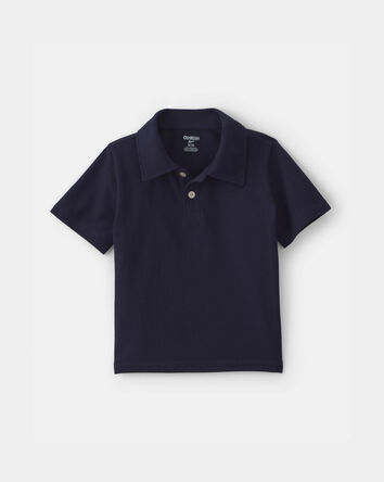 Toddler Boy Uniform Piqu&eacute; Polo Shirt - Navy, 