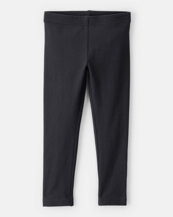 Toddler Girl Cotton Stretch Leggings - Black, 