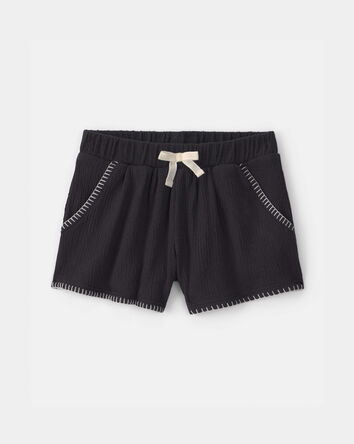 Toddler Girl Crinkle Shorts - Black, 