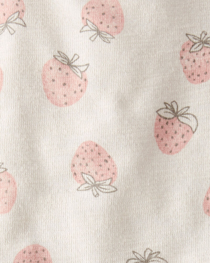 Baby Girl 2-Piece Top & Short Set Made with Organic Cotton in Strawberry Print, image 4 of 5 slides