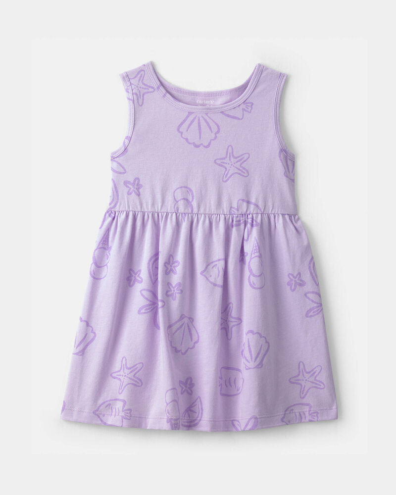 Toddler Girl Sea Animal Sleeveless Dress - Purple, image 1 of 5 slides