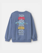 Boys Corvette French Terry Pullover Sweatshirt - Blue, image 2 of 4 slides