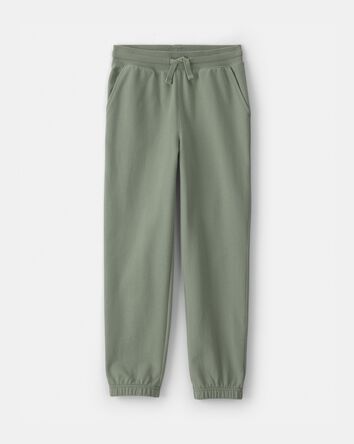 Kids Drawstring Knit Joggers - Green, 