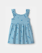 Baby Girl Blueberry Ruffle-Sleeve Dress - Blue, image 2 of 4 slides