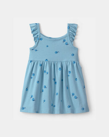 Baby Girl Blueberry Ruffle-Sleeve Dress - Blue, 