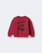 Toddler  'Better Not Pout'  Dolman-Sleeve Sweatshirt - Red, image 2 of 6 slides