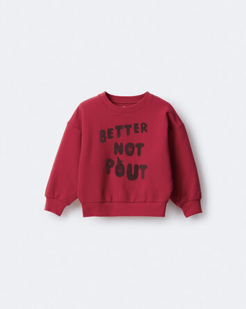 Toddler  'Better Not Pout'  Dolman-Sleeve Sweatshirt - Red, 