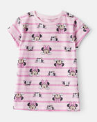 Toddler Girl Striped Minnie Short Sleeve Graphic Tee - Pink, image 1 of 2 slides