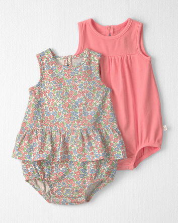 Baby Girl 2-Pack Organic Cotton Bubble in Meadow Mix Print, 