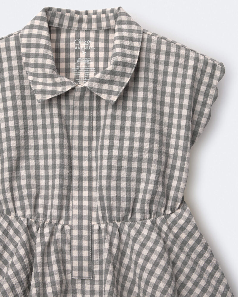 Toddler Girl Avenue Twirl&trade; Scalloped Dress in Gingham - Grey, image 6 of 6 slides