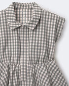 Toddler Girl Avenue Twirl&trade; Scalloped Dress in Gingham - Grey, image 6 of 6 slides