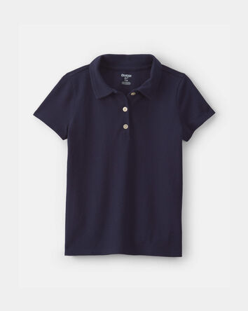 Girls Uniform Piqu&eacute; Polo Shirt - Navy, 