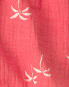 Toddler Girl Palm Tree Tropical Gauze Fashion Shorts - Coral, image 4 of 5 slides