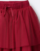 Toddler Girl Avenue Twirl&trade; Tiered Midi Skirt with Tulle - Red, image 7 of 7 slides