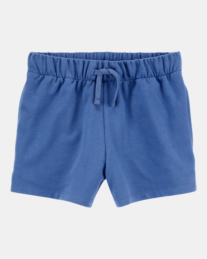 Girls Pull-On French Terry Shorts - Blue, image 1 of 4 slides