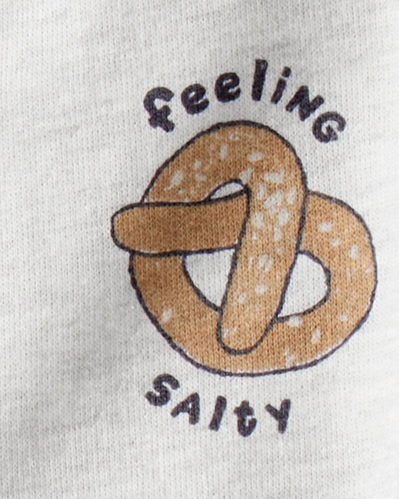 Baby Boy 3-Piece 'Feeling Salty' Pretzel Jacket Outfit Set - Grey/Brown, image 2 of 4 slides