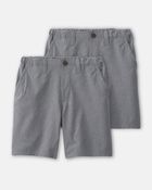 Boys 2-Pack Uniform Active Pull-On Shorts - Grey, image 1 of 4 slides