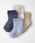 Baby 4-Pack Ankle Socks in Stripes Made with Organic Cotton, image 1 of 3 slides