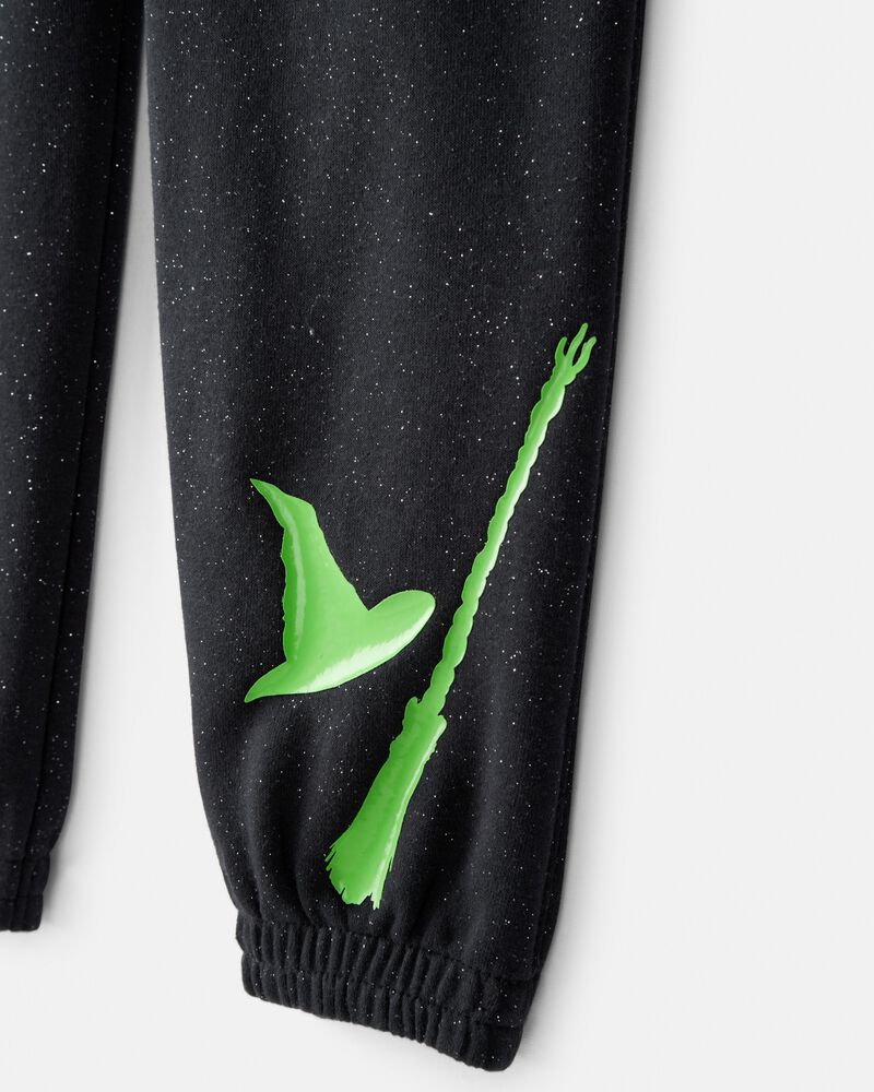 Girls 2-Piece Wicked Elphaba Sparkle Hoodie & Joggers Set - Black
, image 9 of 10 slides