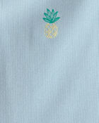 Girls Pineapple Embroidered Tank Top - Blue, image 2 of 3 slides