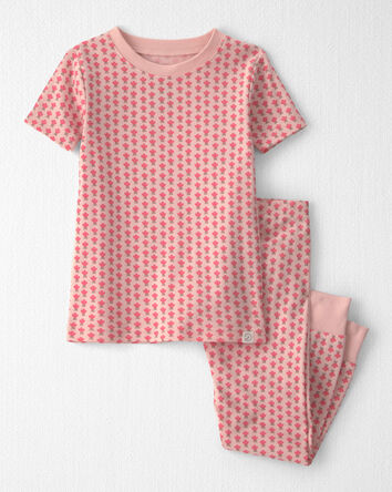 Toddler Girl 2-Piece Organic Cotton Pajamas in Pink Floral, 