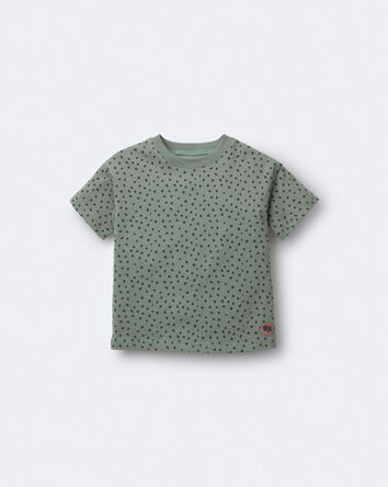 Toddler Relaxed Tee in Dot Print - Olive, 
