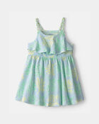 Baby Girl Coral Reef Ruffle Dress - Blue/Green, image 1 of 4 slides