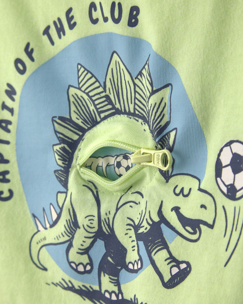 Toddler Boy 'Captain Of The Club' Dinosaur Graphic Tee - Green, image 2 of 4 slides