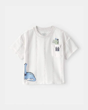 Baby Boy Dinosaur Graphic Tee - White, 