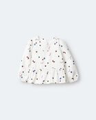 Toddler Girl Peplum Long-Sleeve Top with Shapes - Ivory, image 2 of 6 slides