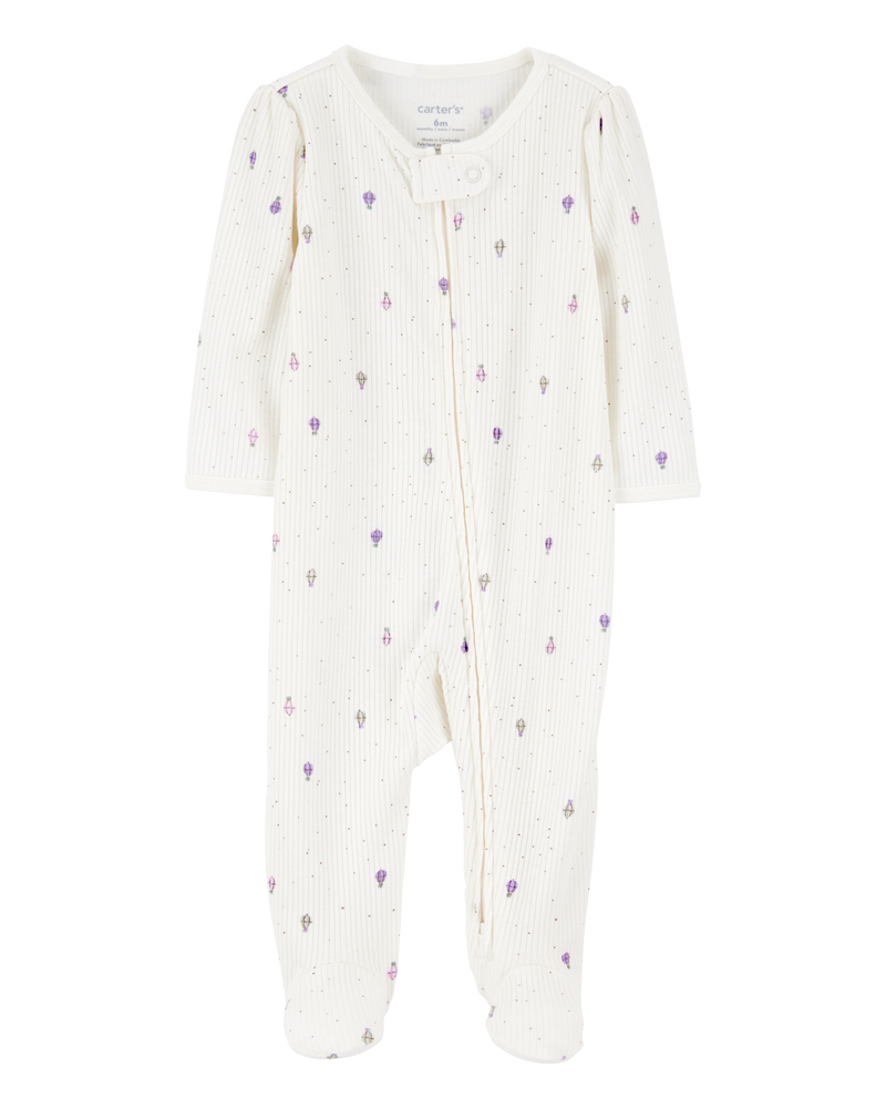 Baby Girl Air Balloon 2-Way Zipper Textured Sleep and Play, image 1 of 3 slides
