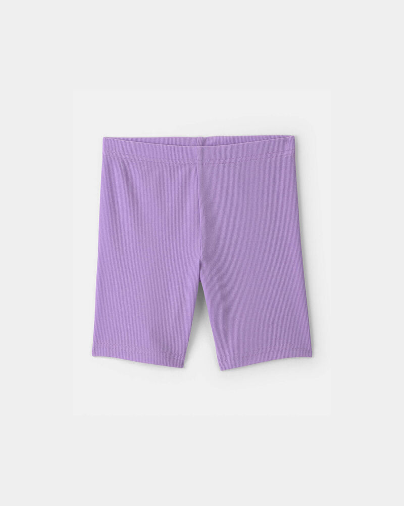 Girls Rib Bike Shorts - Purple, image 1 of 4 slides