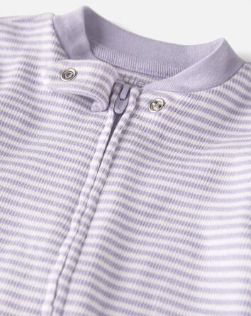 Baby Girl Organic Cotton Striped Sleep & Play Pajamas, 