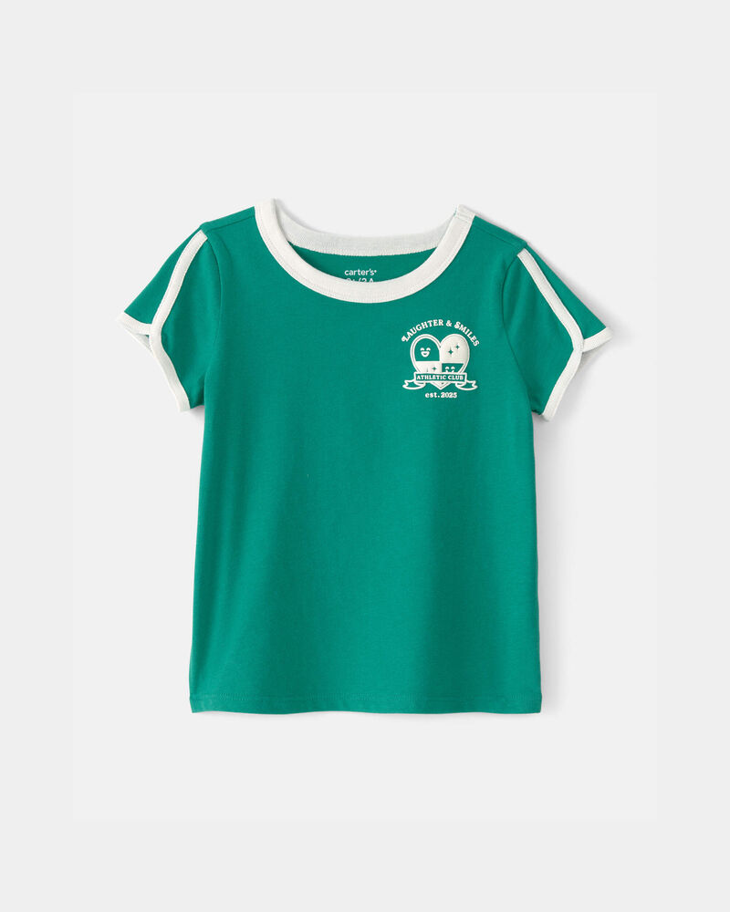 Toddler Girl 'Laughter & Smiles' Top - Green, image 1 of 4 slides