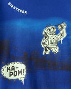 Boys Robot Long-Sleeve Graphic Tee - Blue, image 2 of 3 slides