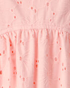 Baby Girl Eyelet Sleeveless Jumpsuit - Pink, image 4 of 5 slides