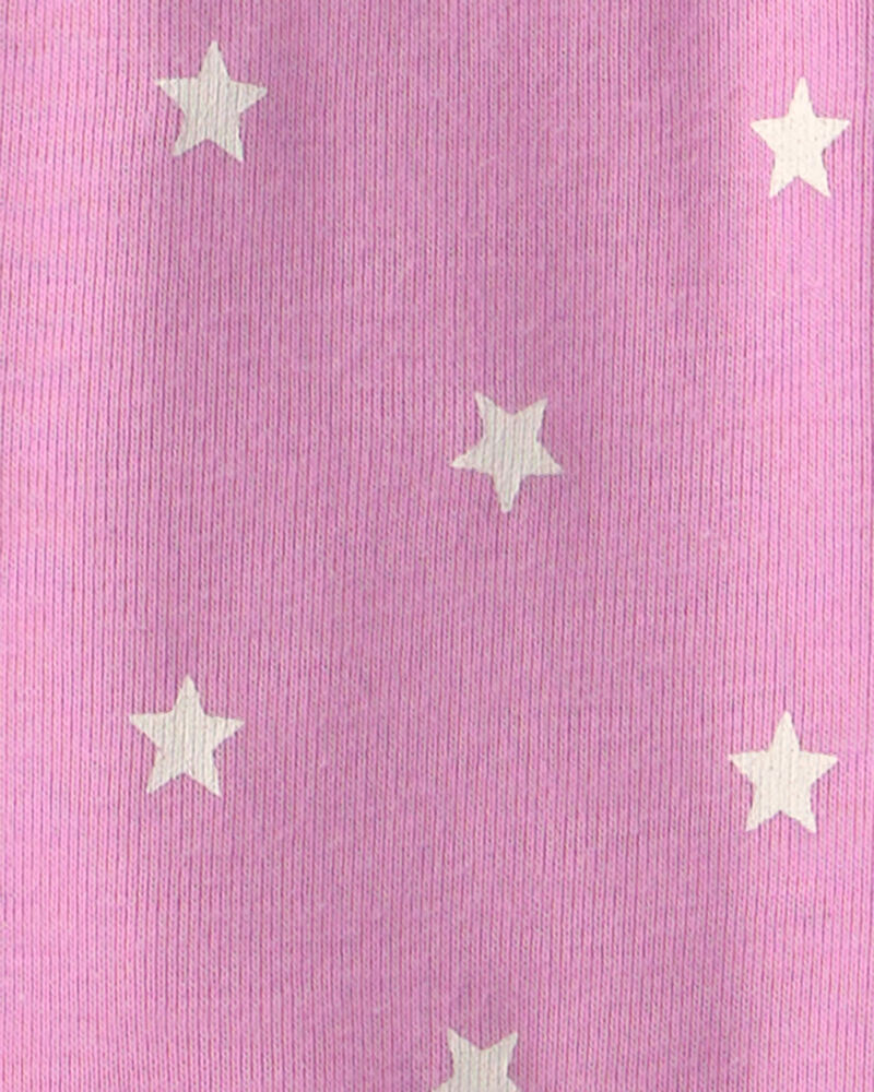 Toddler Girl Cat 100% Cotton Short-Sleeve Snug Fit 4-Piece Pajama Set - Purple/Blue, image 4 of 5 slides